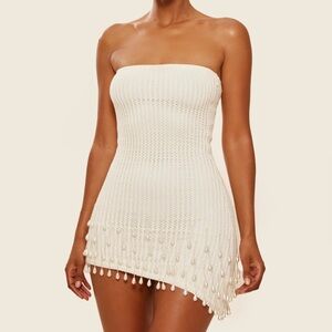 Elegant Cream Asymmetrical Dress